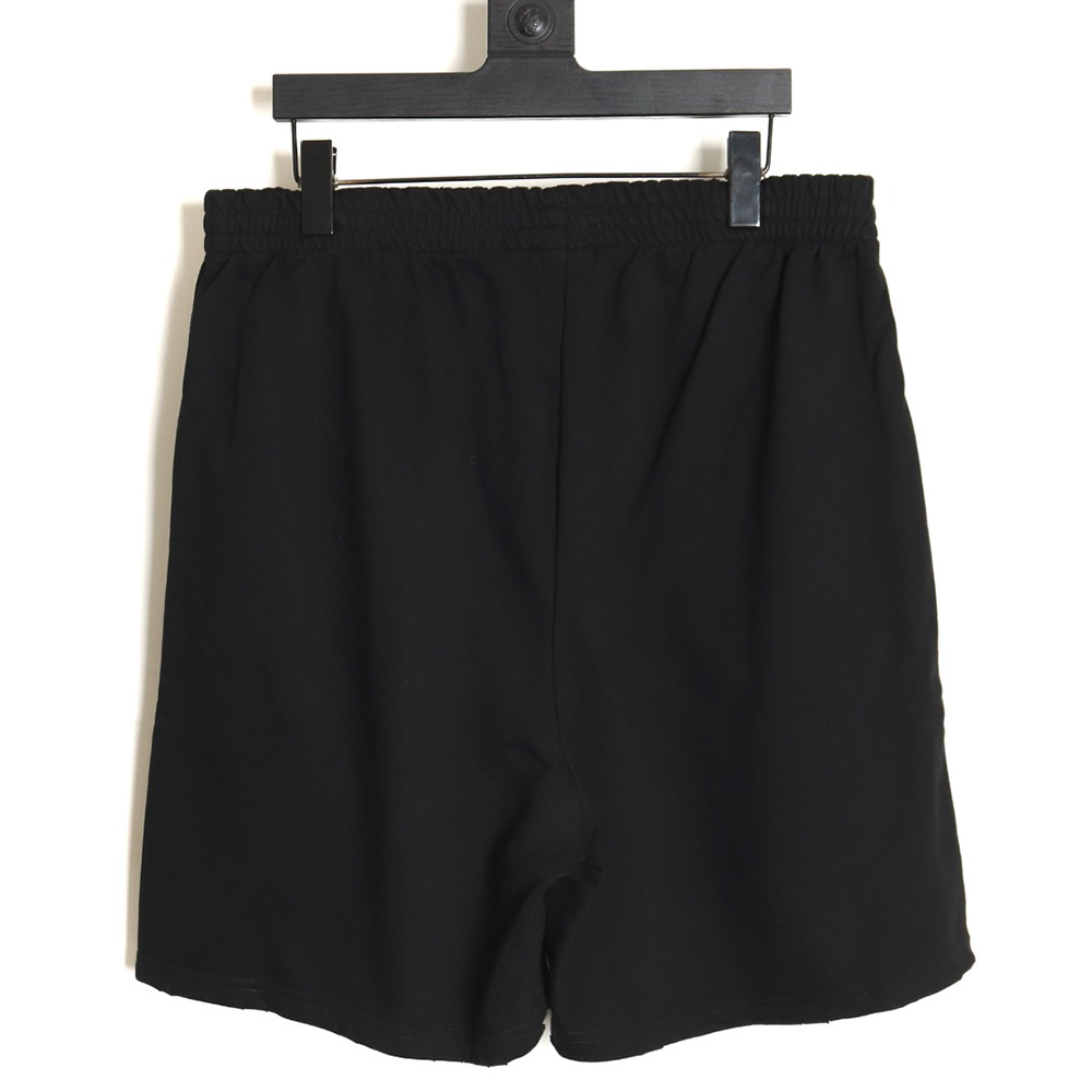 Ba*len*cia*ga 24ss manchester united embroidered ripped washed distressed shorts