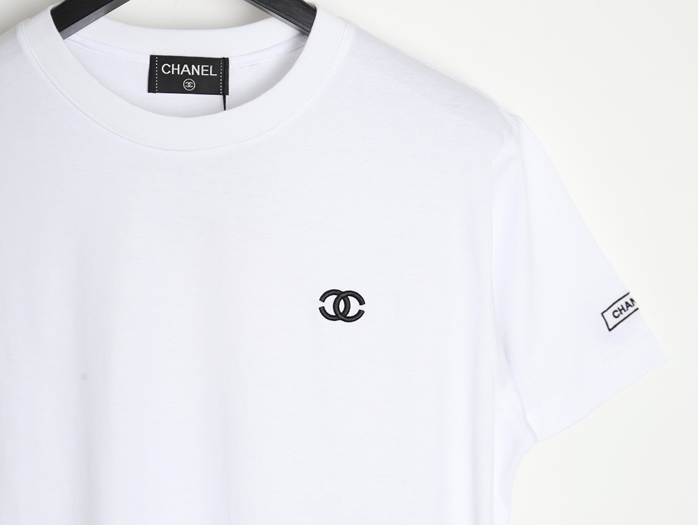 Ch*el classic embroidered double c short sleeves