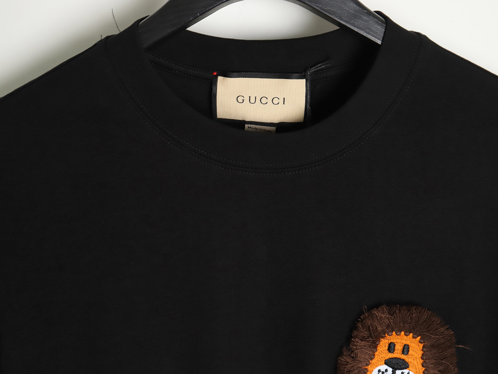 G*u*i little tiger head logo printed short sleeves