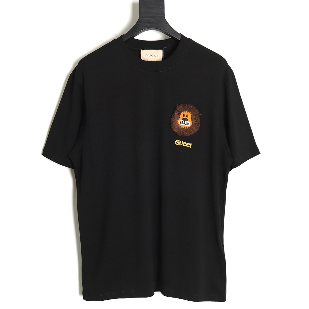 G*u*i little tiger head logo printed short sleeves