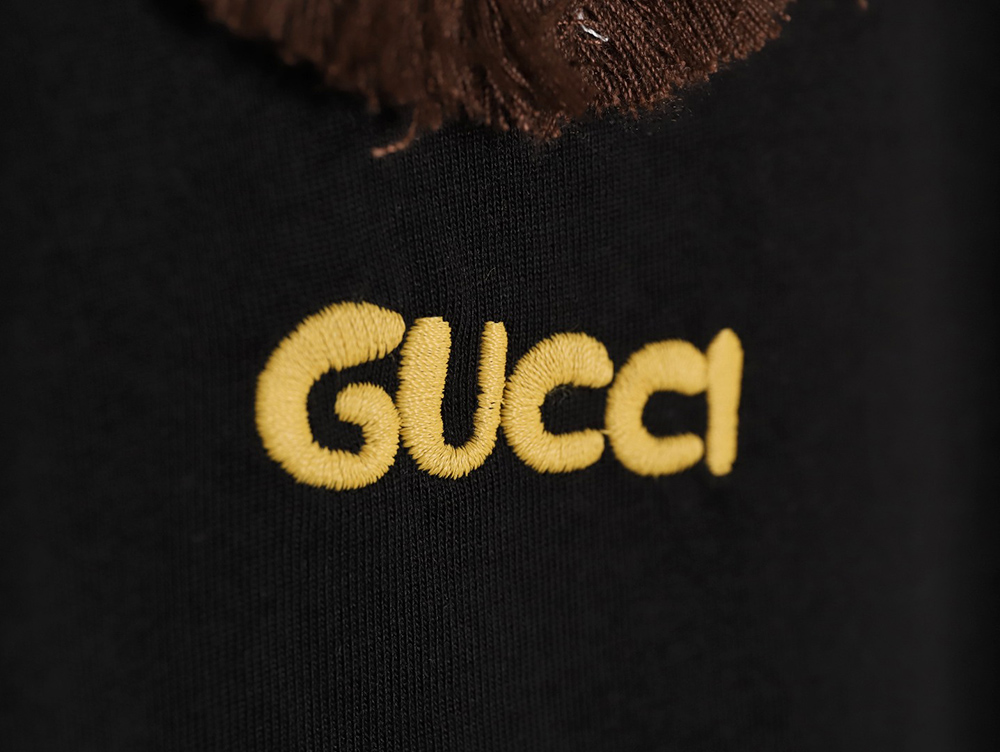 G*u*i little tiger head logo printed short sleeves