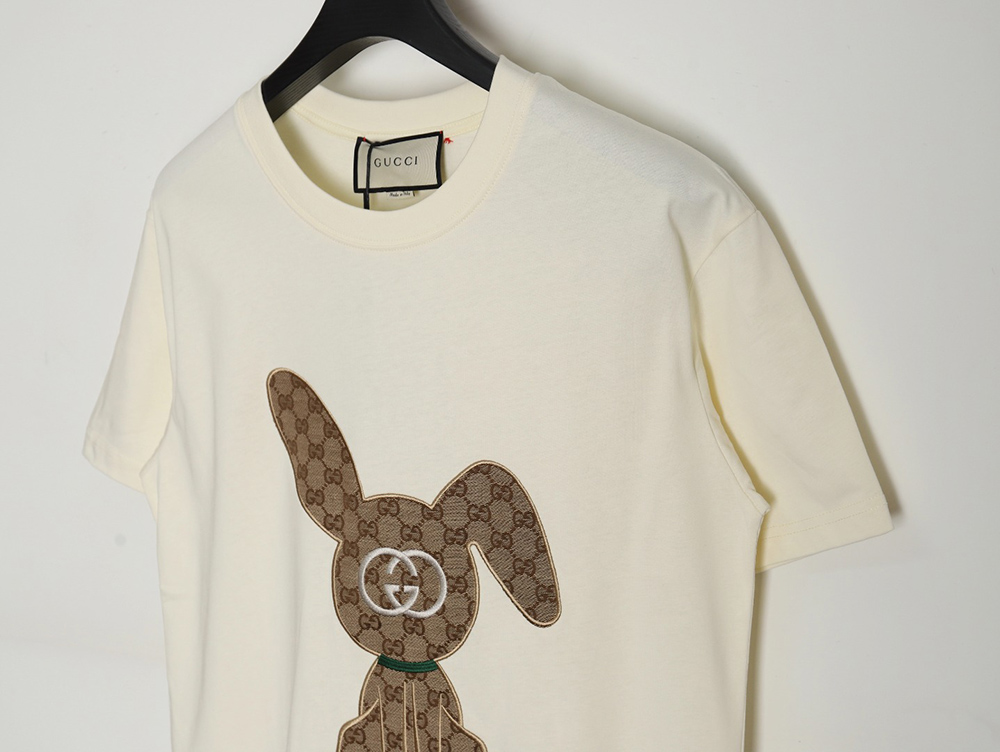 G*u*i 23ss presbyopia rabbit patch embroidered short sleeves