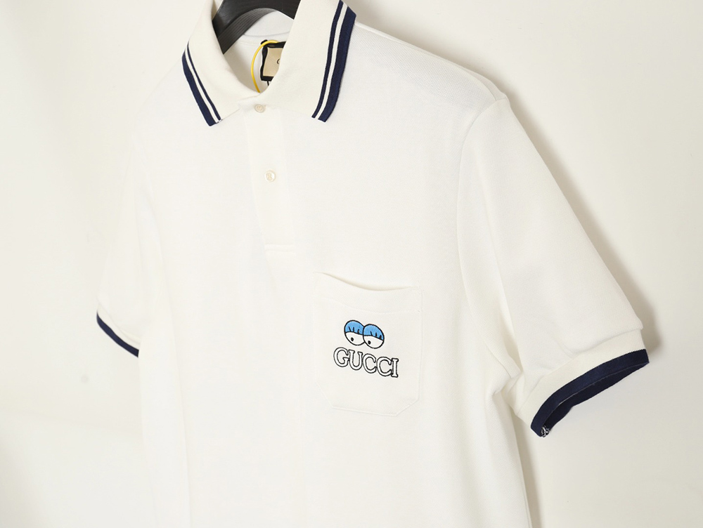 G*u*i 24ss get lt chest pocket embroidered polo shirt