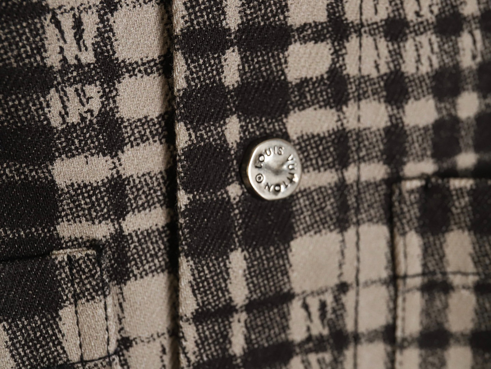 l0*is V*t0n plaid denim long-sleeved shirt jacket