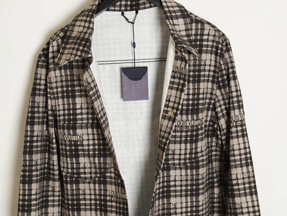 l0*is V*t0n plaid denim long-sleeved shirt jacket