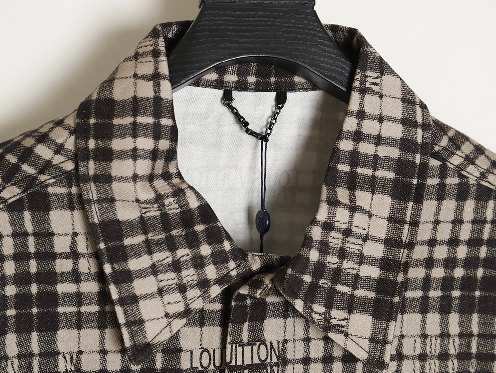 l0*is V*t0n plaid denim long-sleeved shirt jacket