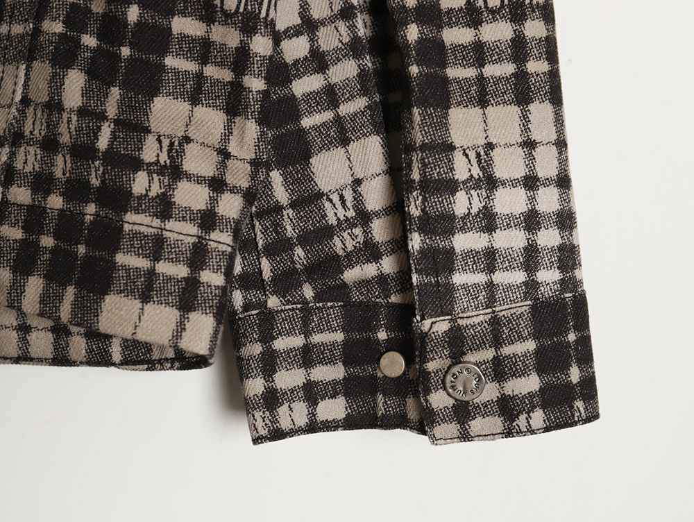 l0*is V*t0n plaid denim long-sleeved shirt jacket