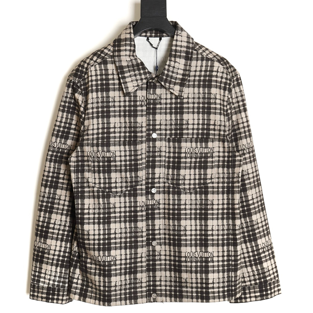 l0*is V*t0n plaid denim long-sleeved shirt jacket