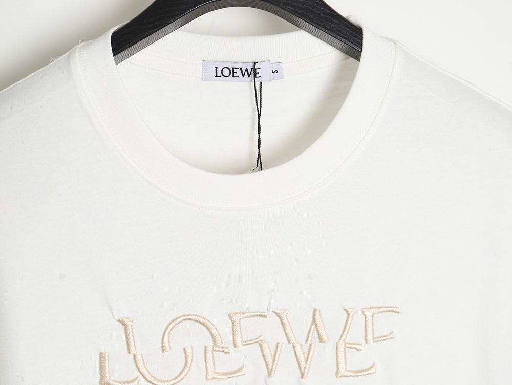 L0ew* offset letter print short sleeves