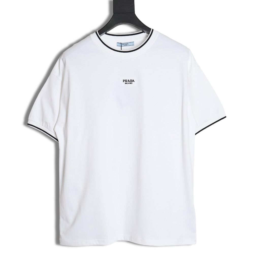 Pra*a 24ss embroidered lettering short sleeves
