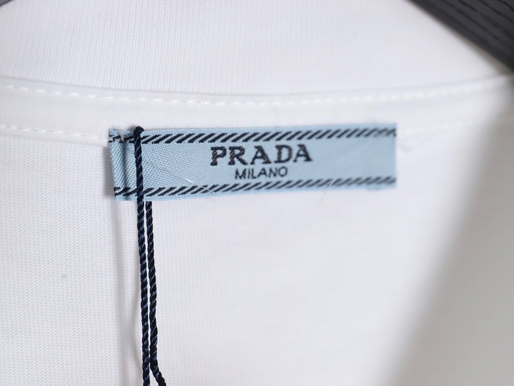 Pra*a 24ss toothbrush embroidered letter logo short sleeves