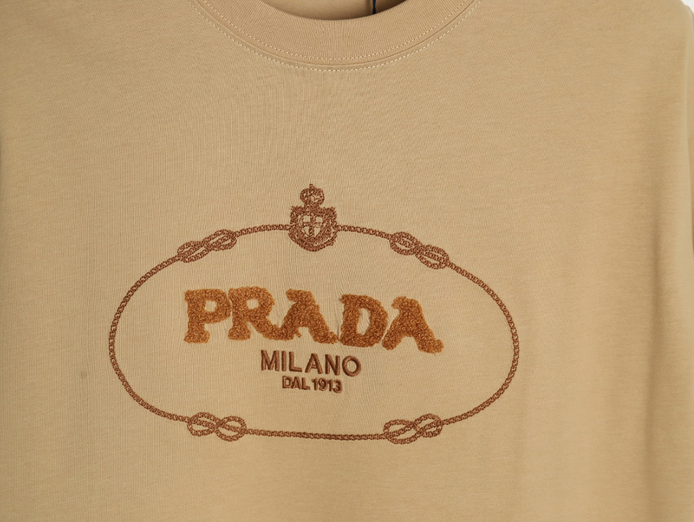 Pra*a 24ss toothbrush embroidered letter logo short sleeves