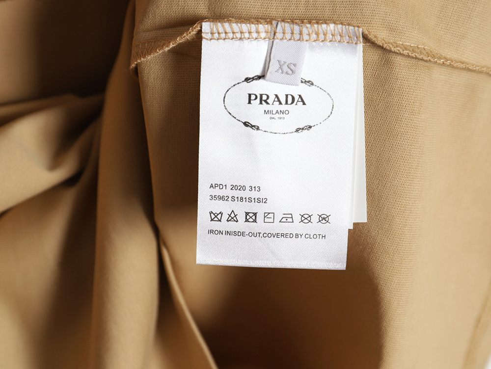 Pra*a 24ss toothbrush embroidered letter logo short sleeves