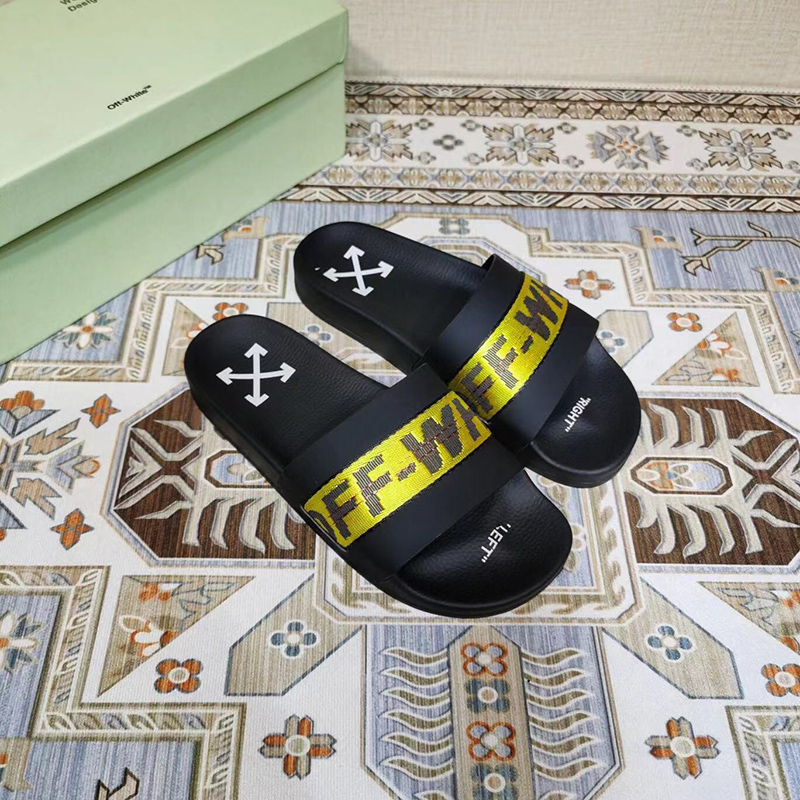 Off-White Industrial Sliders ''Black Yellow''