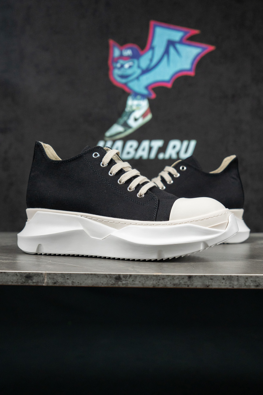 Rick Owens DRKSHDW Strobe Cotton Denim Abstract Low 