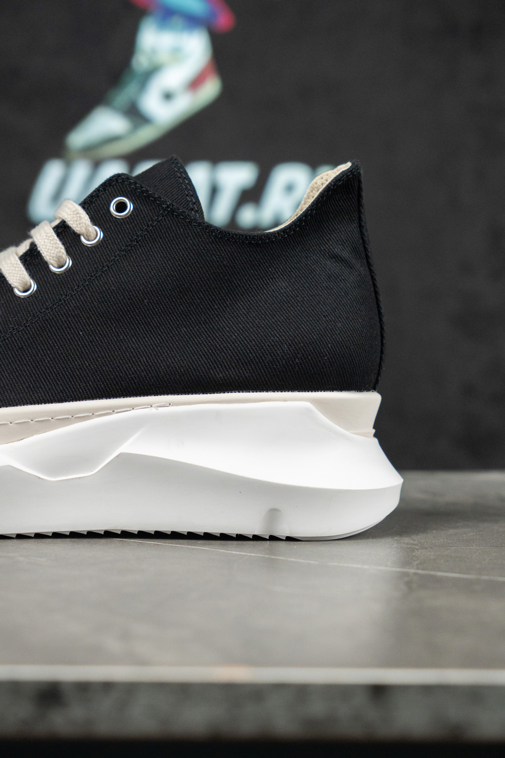 Rick Owens DRKSHDW Strobe Cotton Denim Abstract Low 