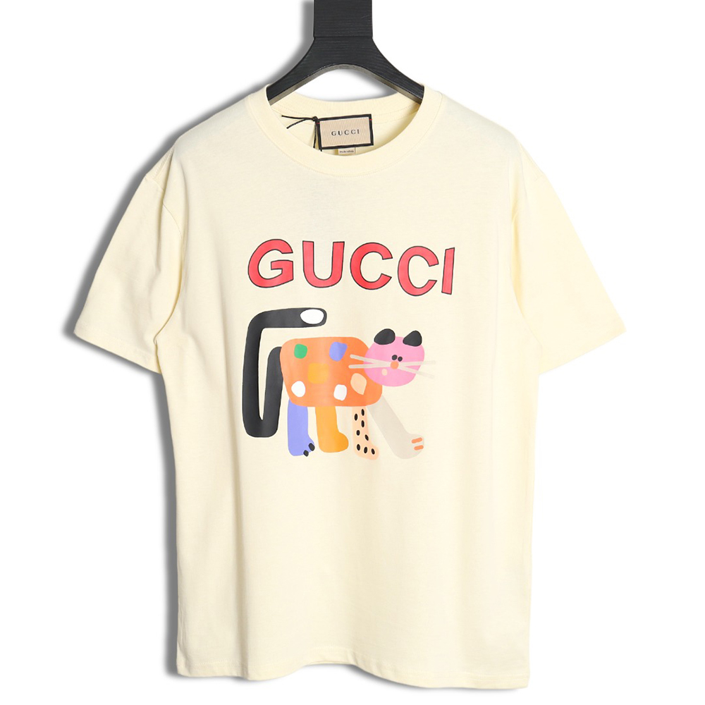 G*u*i 24ss new cartoon pattern series round neck short sleeves tsk1