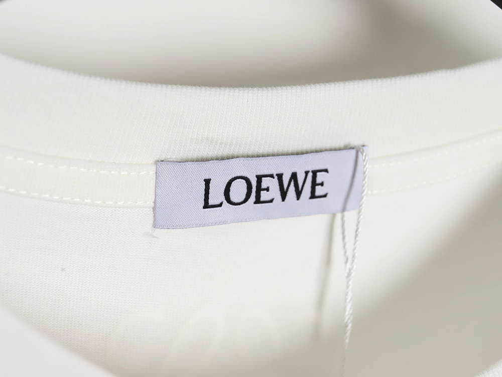 L0ew* 23ss three-dimensional embossed four-leaf clover short-sleeved t-shirt