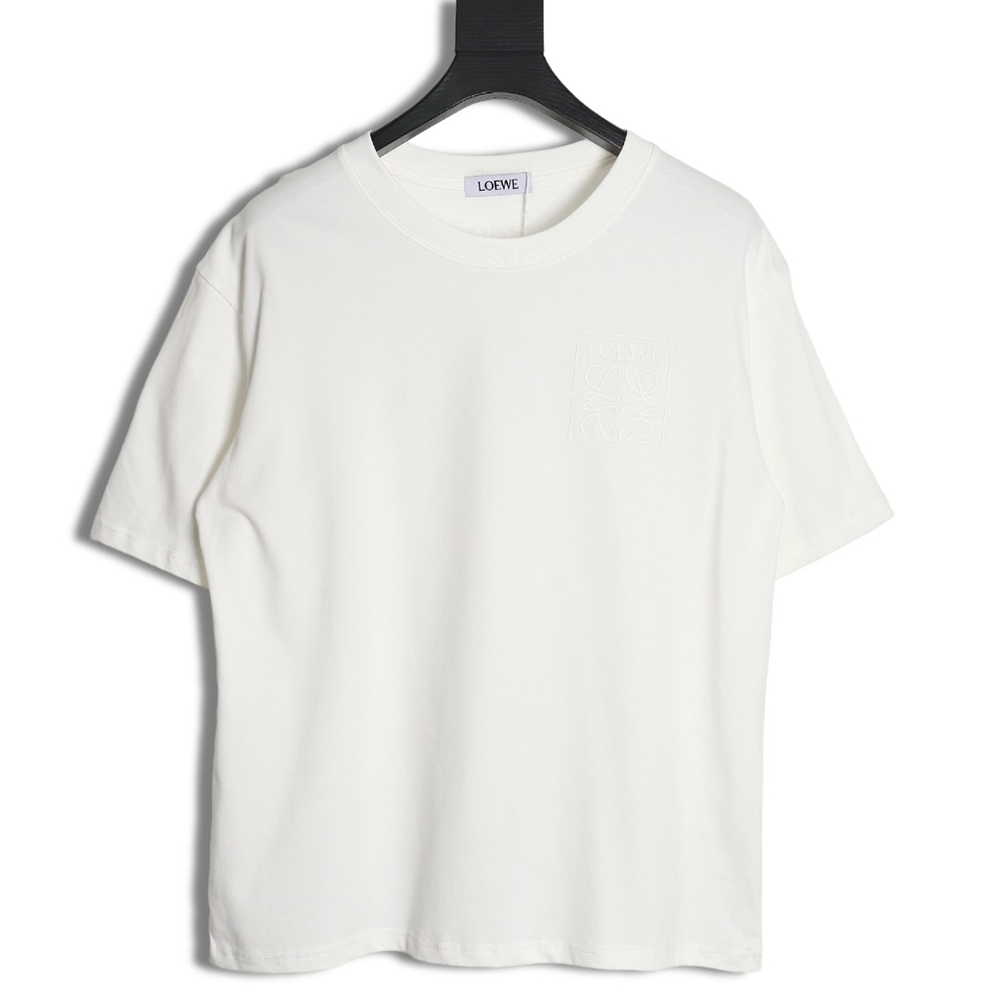 L0ew* 23ss three-dimensional embossed four-leaf clover short-sleeved t-shirt