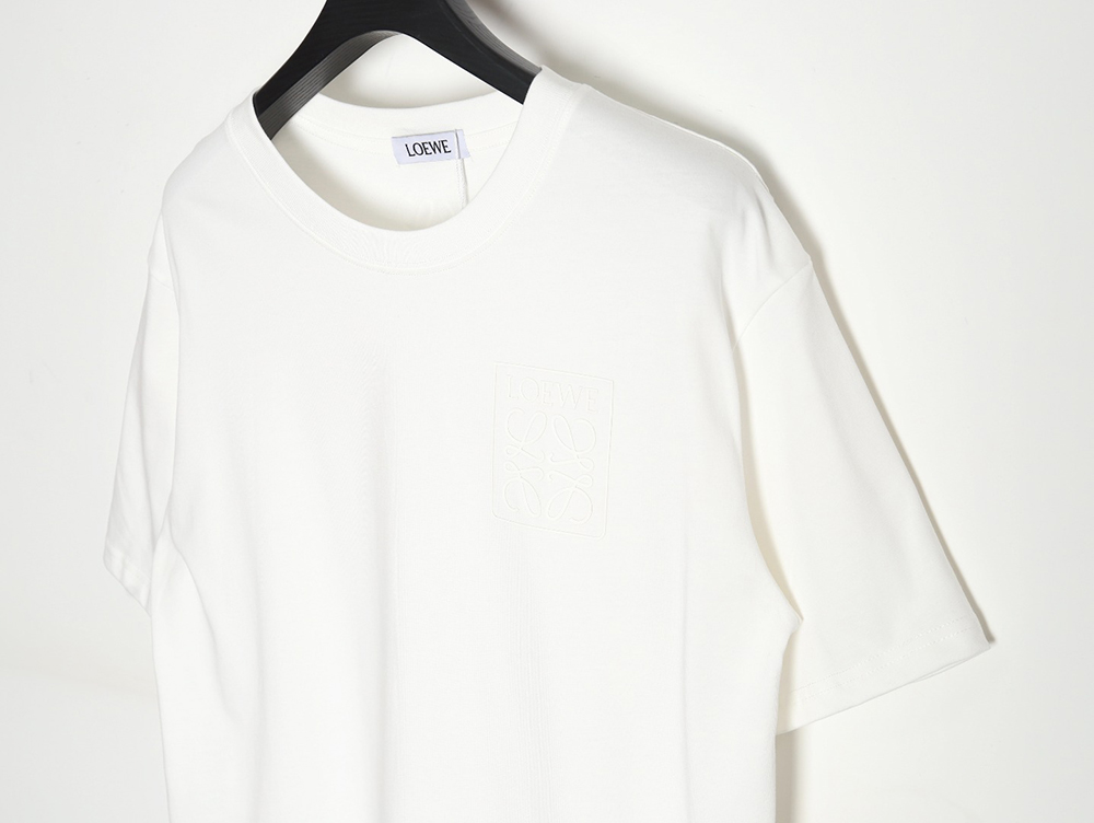 L0ew* 23ss three-dimensional embossed four-leaf clover short-sleeved t-shirt