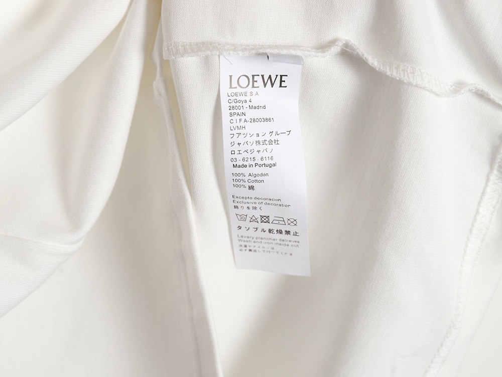 L0ew* 23ss three-dimensional embossed four-leaf clover short-sleeved t-shirt