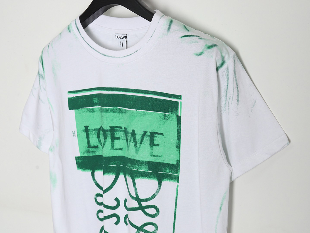 L0ew* 24ss graffiti tie-dye short-sleeved t-shirt
