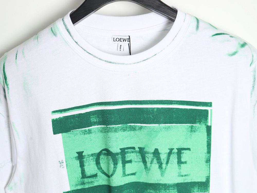 L0ew* 24ss graffiti tie-dye short-sleeved t-shirt