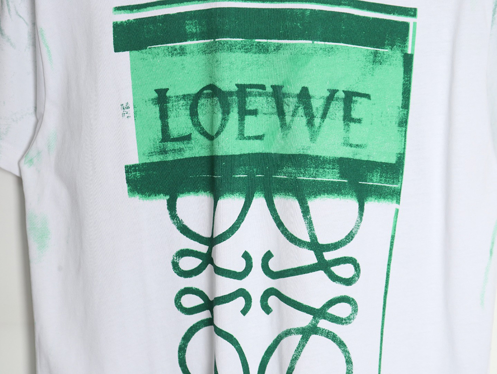 L0ew* 24ss graffiti tie-dye short-sleeved t-shirt