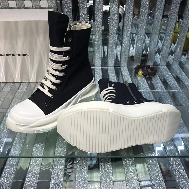 Rick Owens Abstract High Top Black Milk