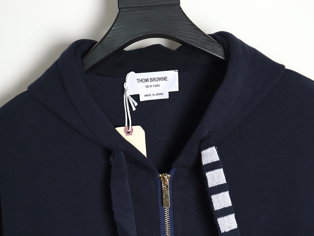 Thom Browne yarn-dyed drawstring zipper jacket TSK3