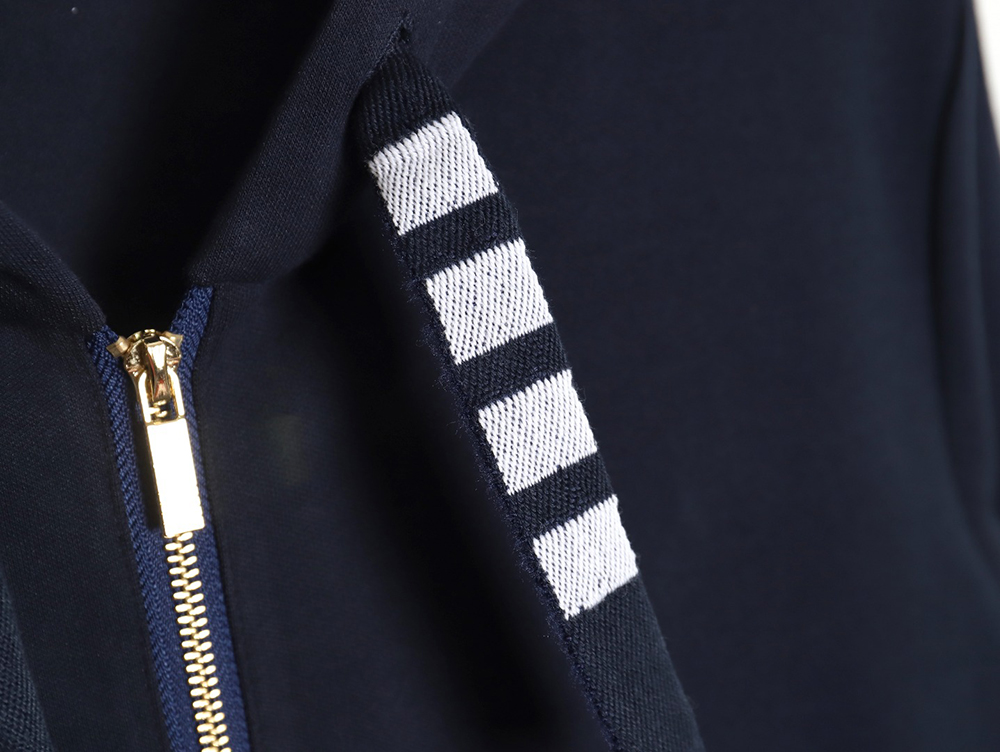 Thom Browne yarn-dyed drawstring zipper jacket TSK3