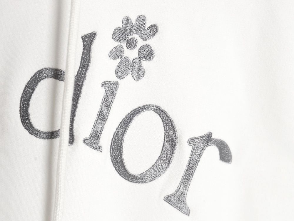 D*or 24ss small flower embroidered hooded sweatshirt