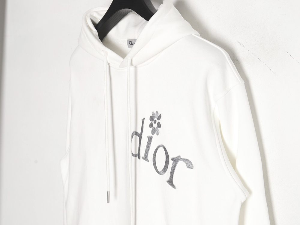 D*or 24ss small flower embroidered hooded sweatshirt