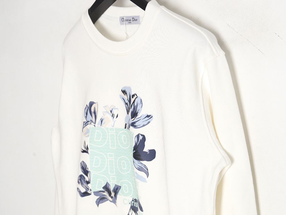 D*or 24ss floral print crew neck sweatshirt