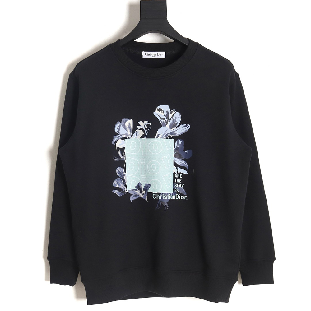 D*or 24ss floral print crew neck sweatshirt