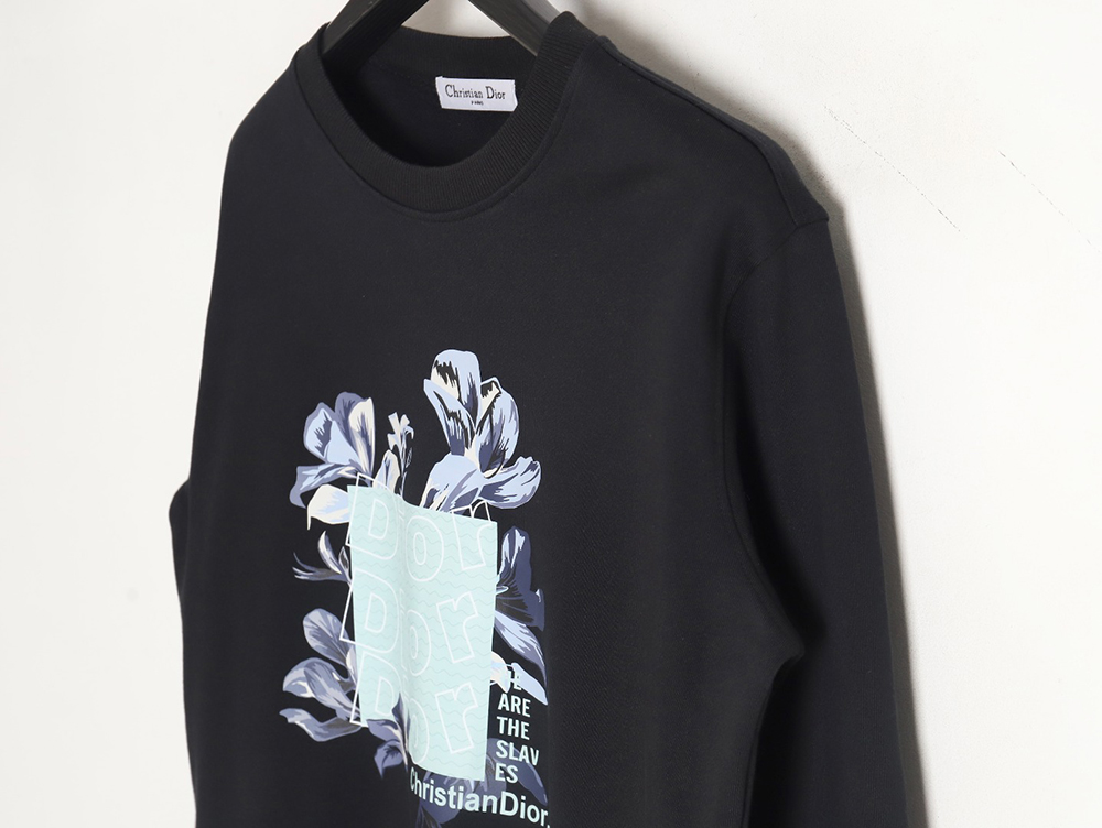 D*or 24ss floral print crew neck sweatshirt