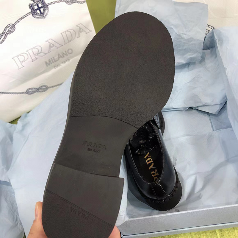 Pra*a chocolate brushed leather loafers