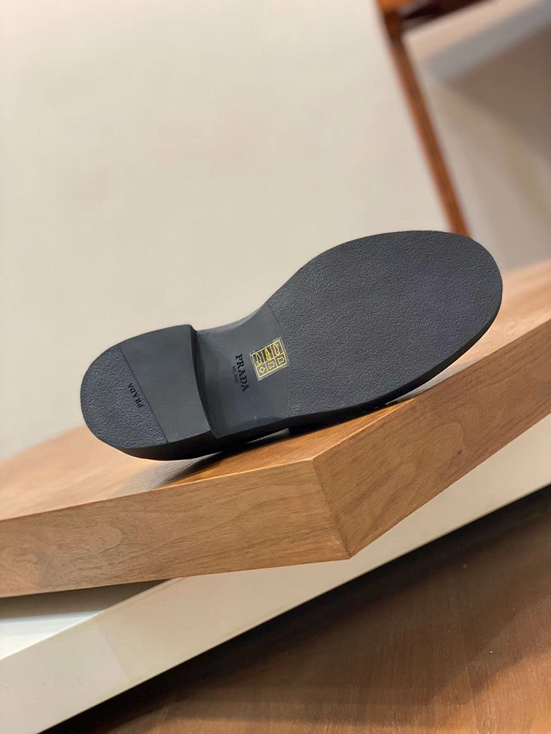 Pra*a chocolate brushed leather loafers