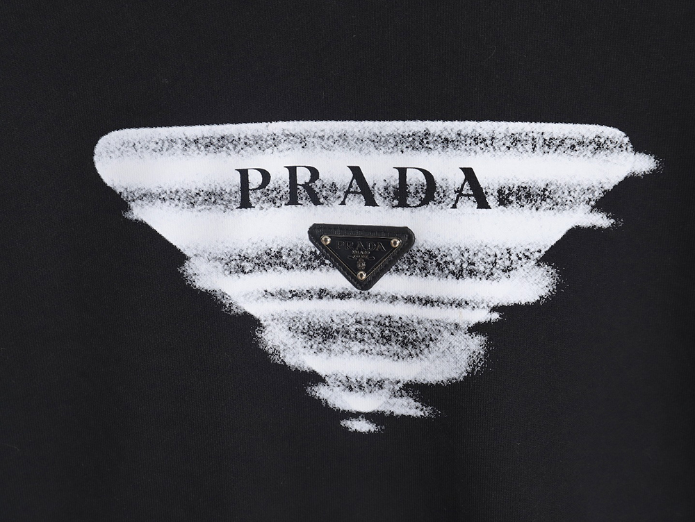Pra*a 24ss phantom triangle logo printed crew neck sweatshirt tsk2