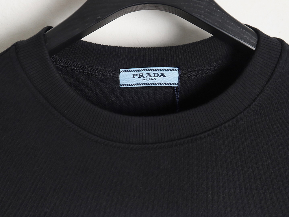 Pra*a 24ss phantom triangle logo printed crew neck sweatshirt tsk2