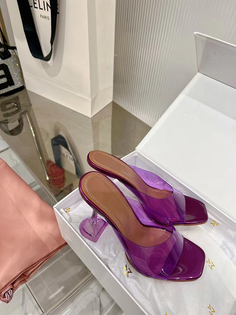 Amina Muaddi Purple Lupita Mules H:9.5cm