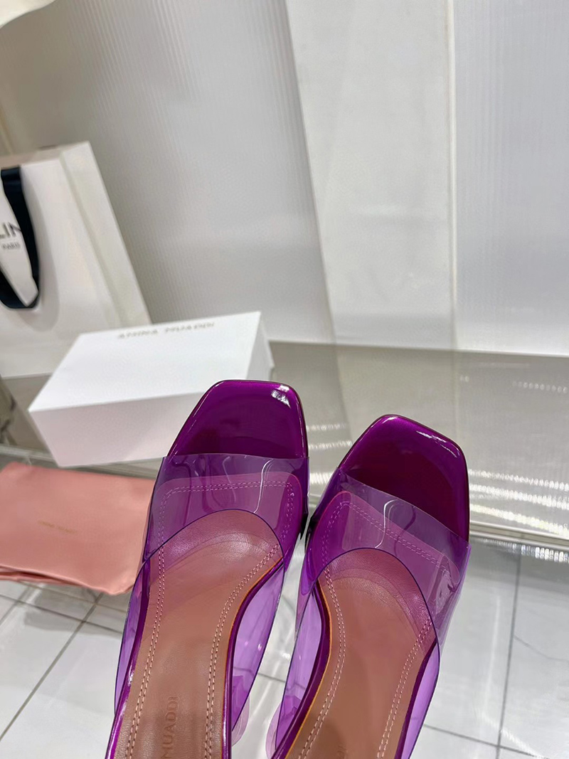 Amina Muaddi Purple Lupita Mules H:9.5cm