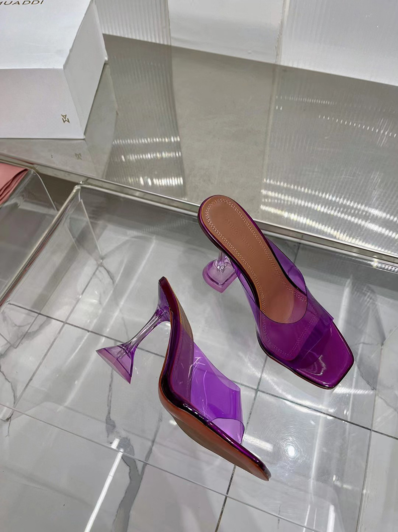 Amina Muaddi Purple Lupita Mules H:9.5cm