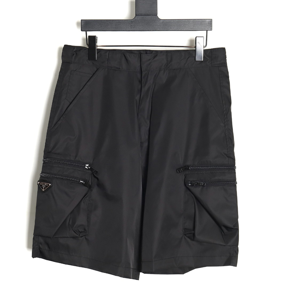 Pra*a 24ss triangle logo multifunctional cargo shorts