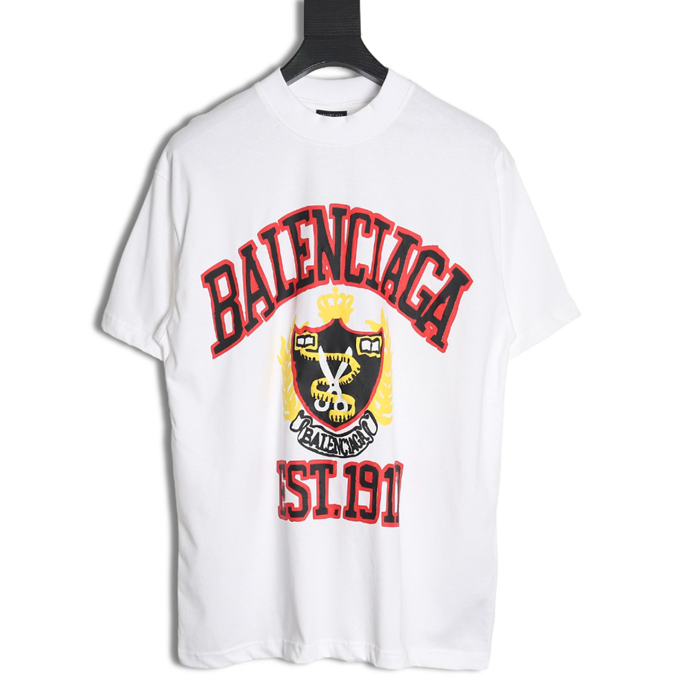 Ba*len*cia*ga scissors foam print short sleeves