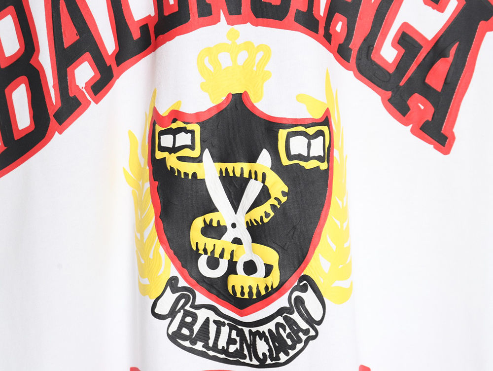 Ba*len*cia*ga scissors foam print short sleeves