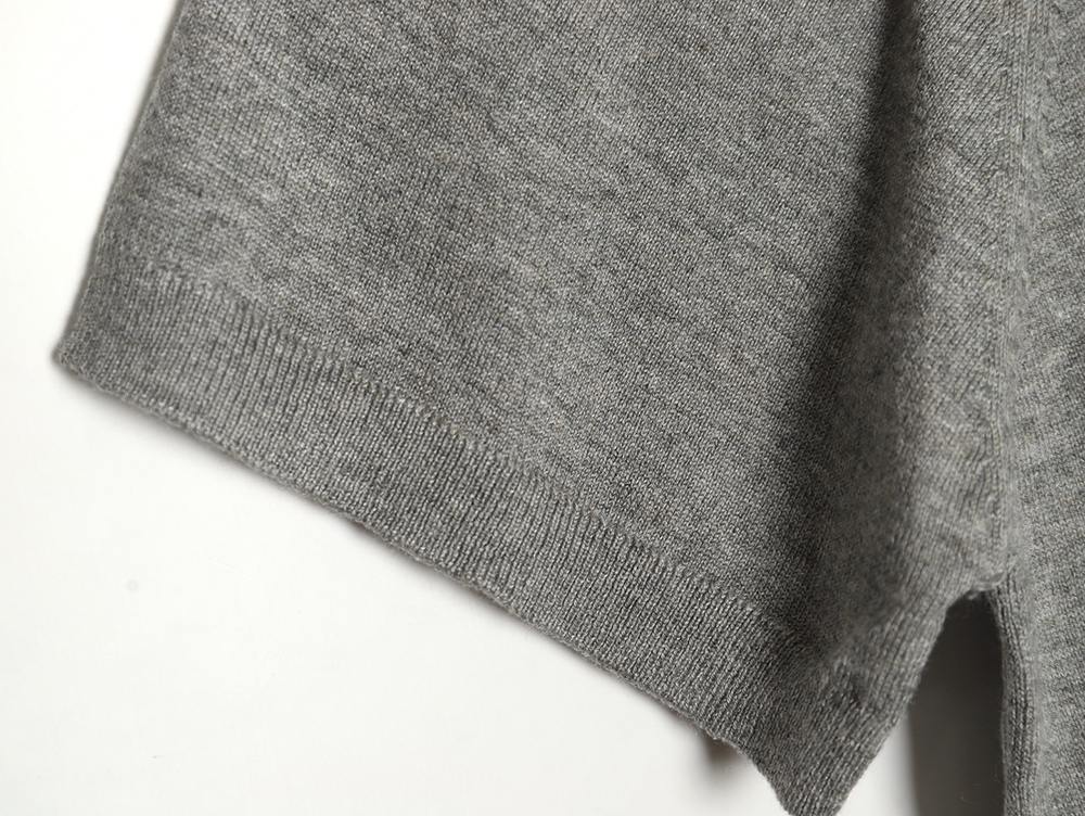 Pra*a small logo half-zip wool knit short sleeve polo shirt tsk1