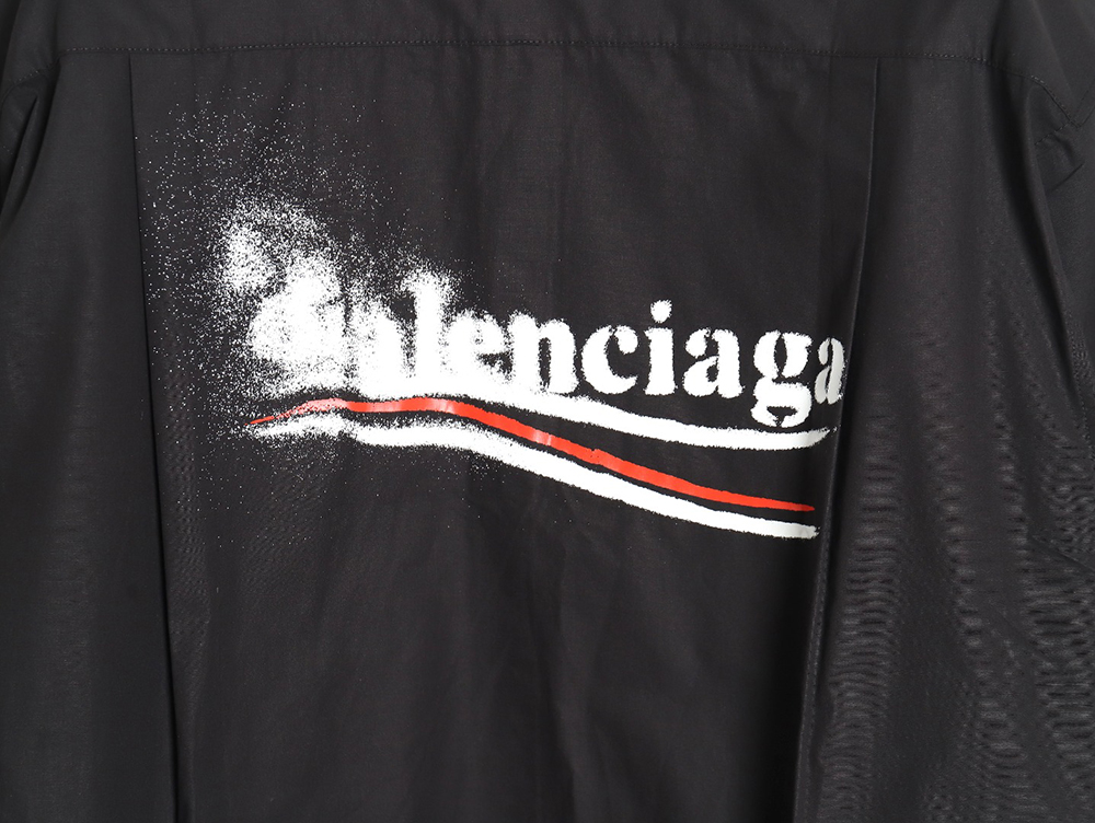 Ba*len*cia*ga 24ss fuzzy cola print short-sleeved shirt