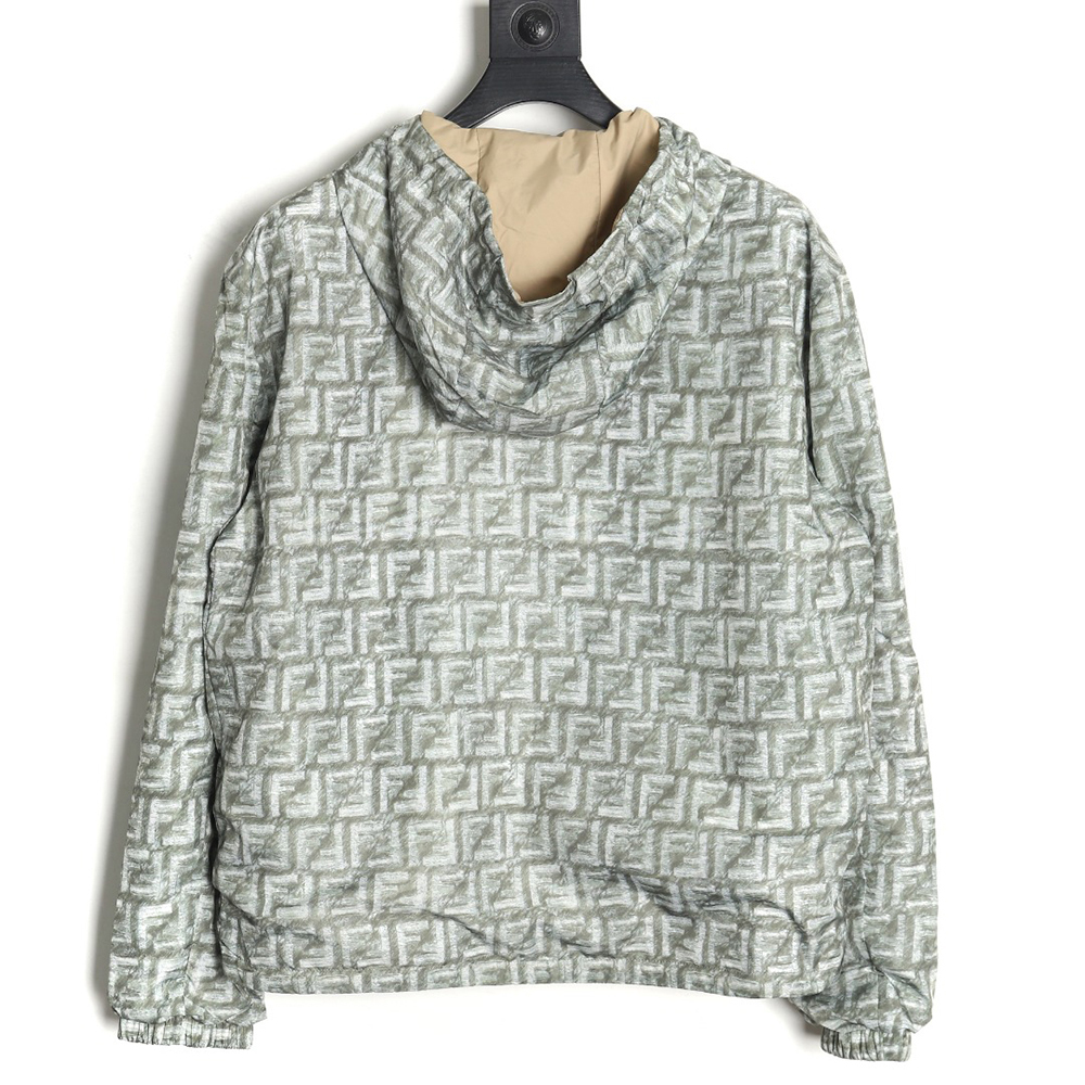 F**di fd24ss green ff reversible nylon jacket hooded jacket