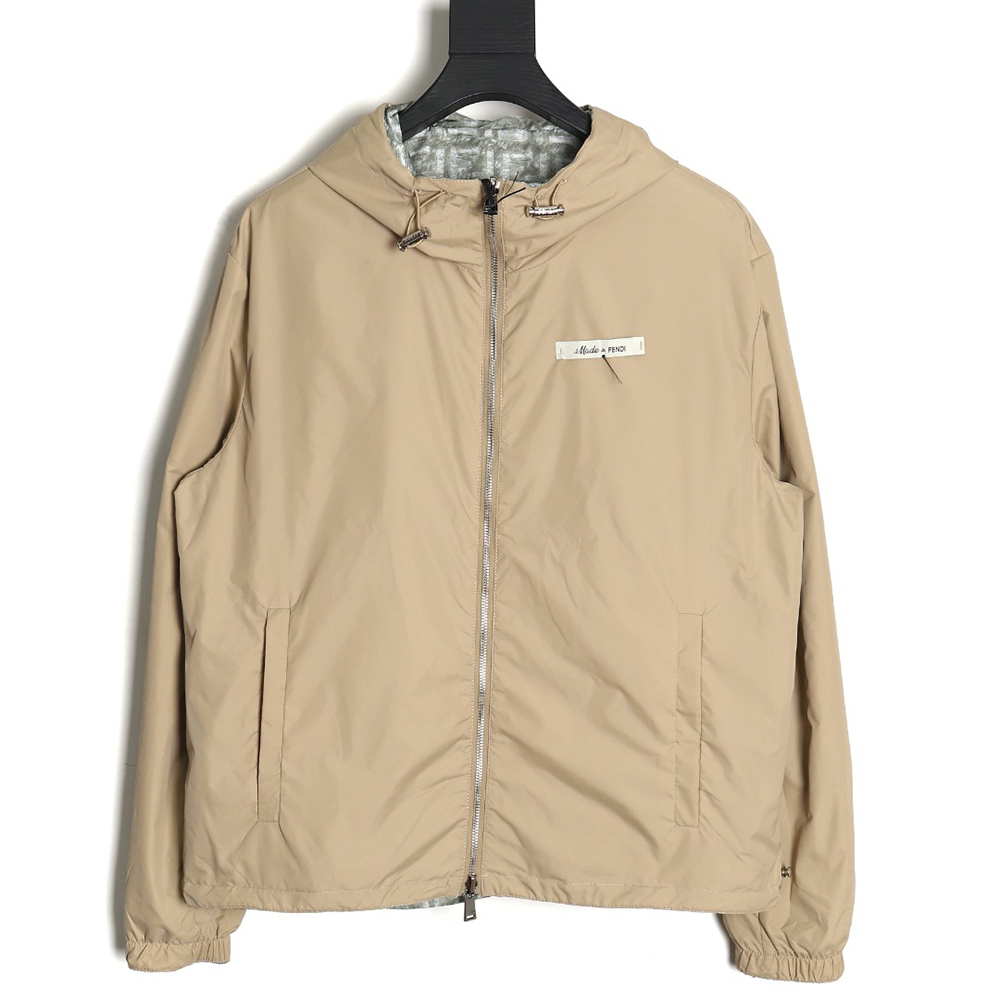 F**di fd24ss green ff reversible nylon jacket hooded jacket